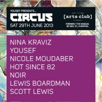 Yousef presents CIRCUS : Nina Kraviz Yousef Nicole Moudaber Hot Since 82 Noir Lewis Boardman at East Village Arts Club
