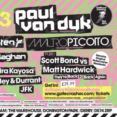 Gatecrasher 20th Birthday: The Reunion Tickets | Donington Park Derby | Sat 19th October 2013 Lineup