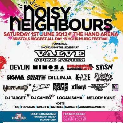 Noisy Neighbours 2013 Tickets | The Hand Arena Bristol | Sat 1st June 2013 Lineup